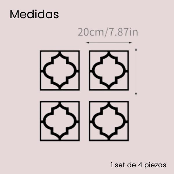 Decoración Mural moderna, 4 piezas, 20x20CM - Imagen 4