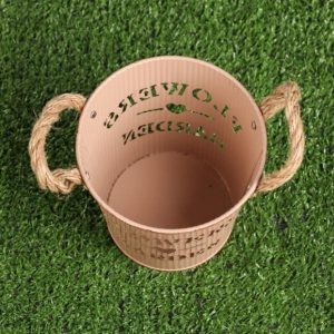 Maceta de metal para flores 13x9,5x12 cm