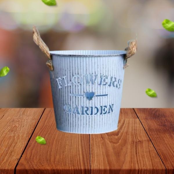 Maceta de metal para flores 13x9,5x12 cm - Imagen 3