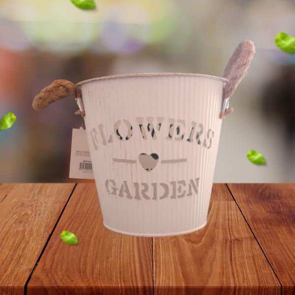 Maceta de metal para flores 13x9,5x12 cm - Imagen 2