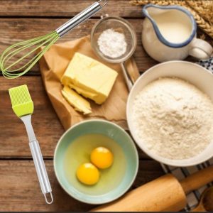 Pack Batidor y Brocha de Silicona con mango de acero